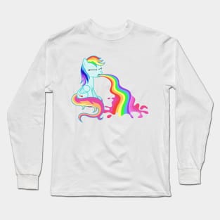 Pegasus Puking Rainbows Long Sleeve T-Shirt